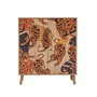 Hanah Home Multilüx Tigris Armario Multiusos Sonomo Naranja y Rojo Claret